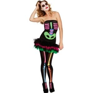 Fever Women's Neon Skeleton Costume Tutu SMALL NEW